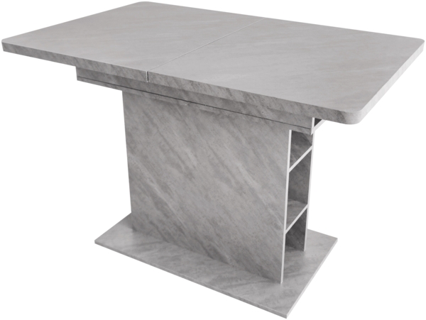 Merax Ausziehbarer Esstisch, Esstisch mit Stauraum, rechteckiger Esstisch, Kaffee-Freizeittisch, moderner einfacher Esstisch aus Eisen, Platzsparender multifunktionaler Esstisch, Betonoptik, grau Bild 9