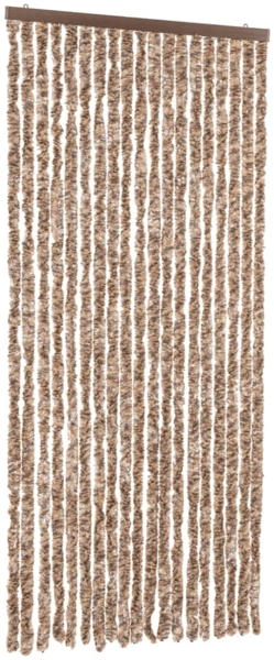 vidaXL Fliegenvorhang Beige und Dunkelbraun 56x185 cm Chenille 377318