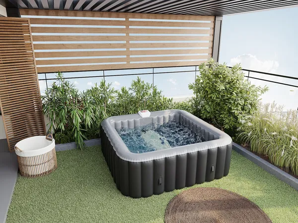 Vente-unique - BCOSY Spa Plastik Schwarz - B 185 cm x H 65 cm x L 185 cm