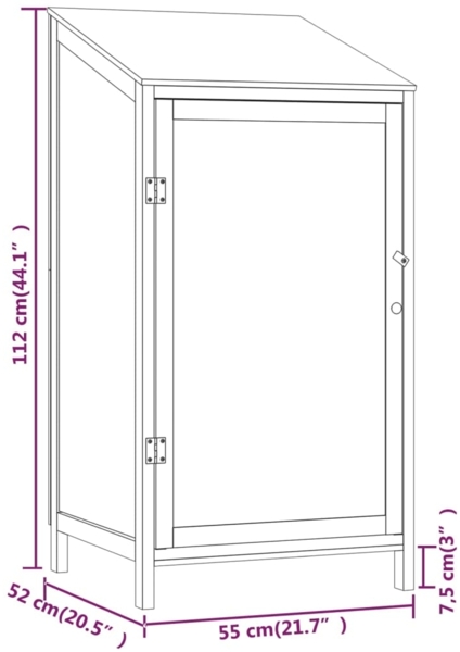 vidaXL Geräteschuppen Braun 55x52x112 cm Massivholz Tanne 152181 Bild 6