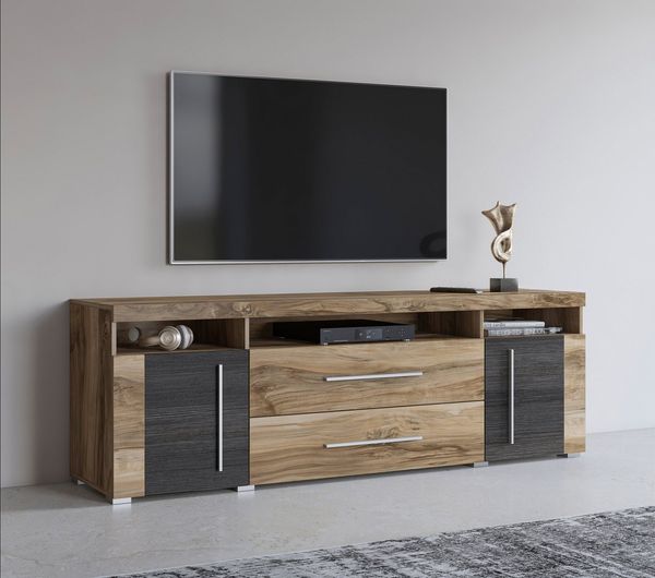 INOSIGN Lowboard Roger,Breite 182 cm, stilvolle TV-Kommode, 2Türen 2 Schubladen, TV-Schrank mit viel Stauraum, TV-Board