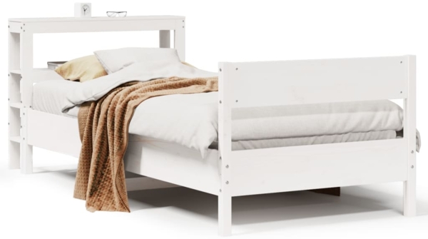 vidaXL Massivholzbett ohne Matratze Weiß 75x190 cm Kiefernholz 3306211