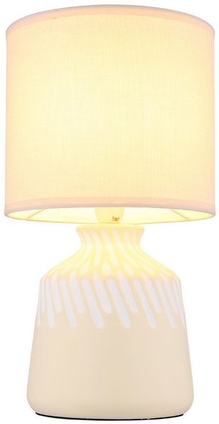 GLOBO LIGHTING LED Tischleuchte, Leuchtmittel inklusive, Warmweiß, Tischlampe Nachttischleuchte Leselampe curry Keramik Textil LED 31,5cm