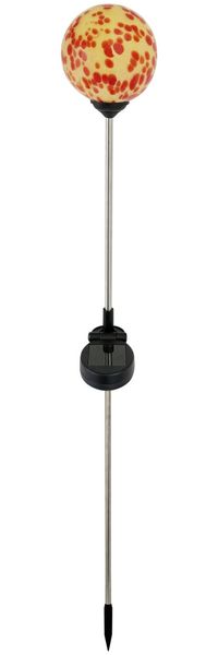 Dapo LED Solarleuchte Glaskugel mit Erdspieß weiß