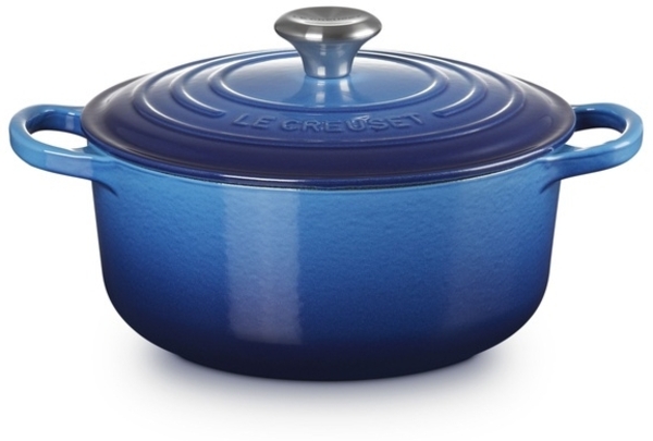 Le Creuset Signature Gusseisen-Bräter mit Deckel, Für alle Herdarten und Induktion geeignet, Rund, Azure, 20,0 cm, 2.4