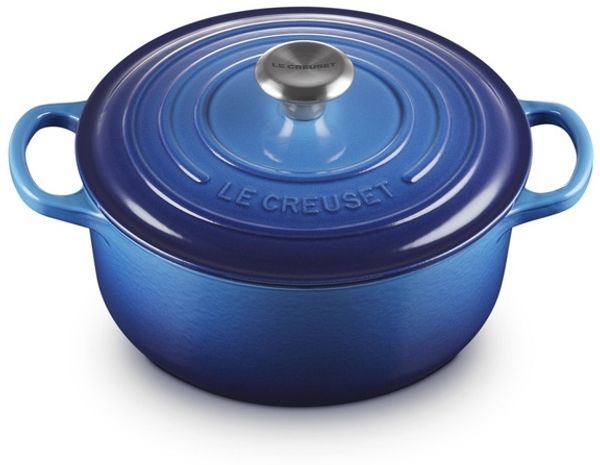 Le Creuset Signature Gusseisen-Bräter mit Deckel, Für alle Herdarten und Induktion geeignet, Rund, Azure, 20,0 cm, 2.4 Bild 2