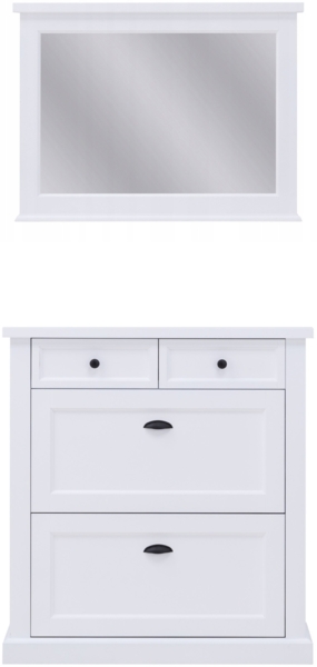 Garderoben-Set Galineo Flurgarderobe 2-teilig weiß MDF Landhaus-Stil