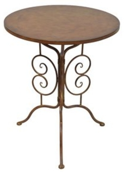 Levandeo® Gartentisch, Tisch Gartentisch H72cm Beistelltisch Rund Garten-Deko Eisen Rostdeko Bild 4