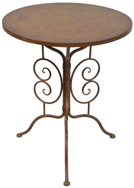 Levandeo® Gartentisch, Tisch Gartentisch H72cm Beistelltisch Rund Garten-Deko Eisen Rostdeko Bild 1