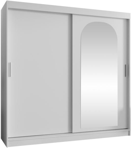 Kleiderschrank Samker 200 cm (Farbe: Weiß, mit vier Schubladen)