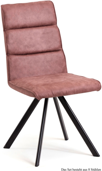 Esszimmerstuhl drehbar (8er-Set) Dessa 47x92x60 Schwarz/Rosewood