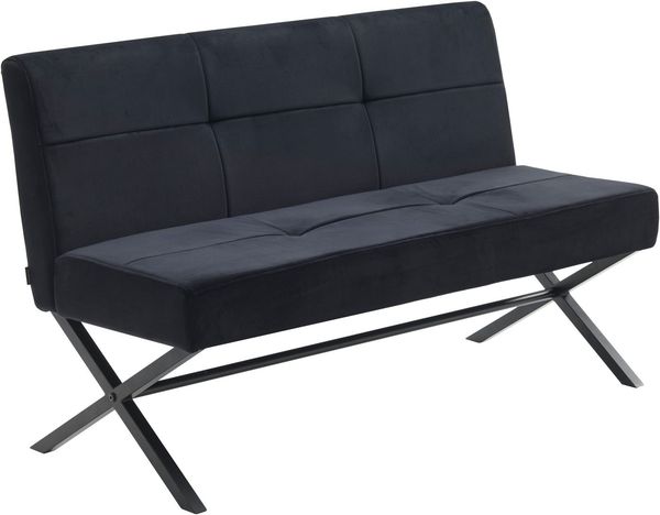 OTTO home Polsterbank Narzisse (Esszimmerbank, Bank, Sitzbank), X-Gestell aus schwarzen Metall, pflegeleichter Samtvelours, 140 cm