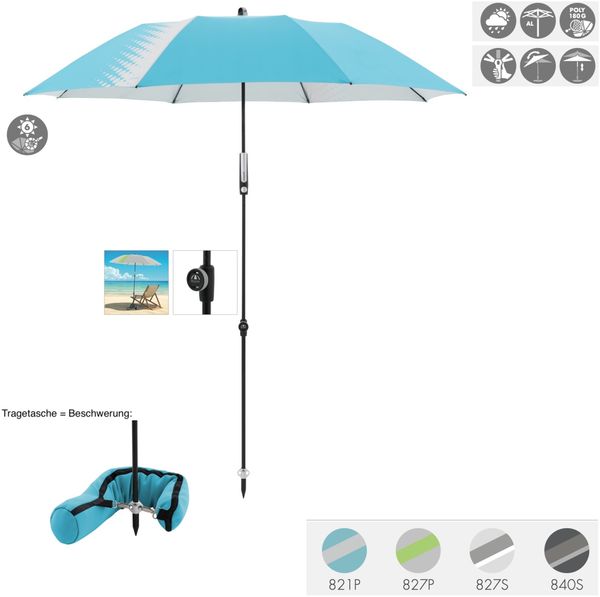 Doppler Expert 160 Manual Multi ø 160 cm rund Sonnenschirm 4 Farben Strandschirm Balkonschirm 840S Bild 3