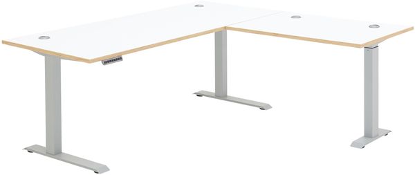 Höhenverstellbarer Eckschreibtisch MEMPHIS Weiß 185 x 177 cm