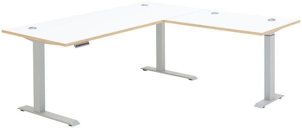 Höhenverstellbarer Eckschreibtisch MEMPHIS Weiß 185 x 177 cm