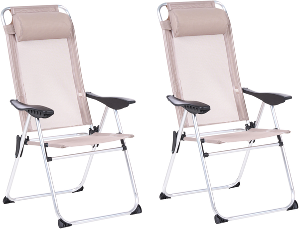 Gartenstuhl 2er Set ASINE klappbar Metall Beige