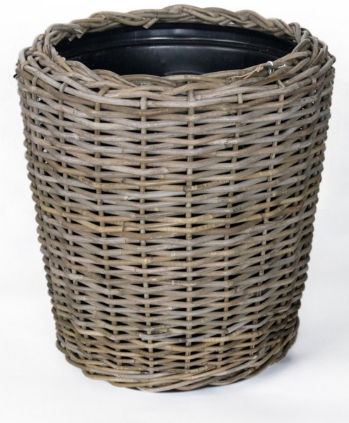 Van der Leeden Blumentopf Blumenkorb Pflanzkorb Topf 50x52cm Rattan Weide Sylter Korb Drypot (1 St), Indoor & Outdoor, Rattan, 40 L, Naturprodukt, incl. Kunststoffeimer