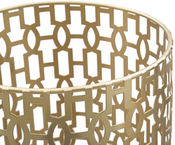 Natur24 Garderobenleiste Schirmständer Oblin 22,5 x 47,5 x 22,5 cm Metall MDF Gold