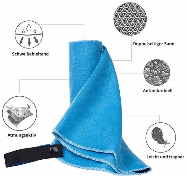 Blusmart Reisehandtuch Schnelltrocknendes Sporthandtuch, Mikrofaser (Reisehandtuch), Sport-, Strand- und Badetücher
