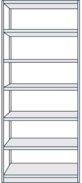 Kerkmann Büroregal Progress 500 Grundregal BxTxH 75x30x225cm 7 Böden l