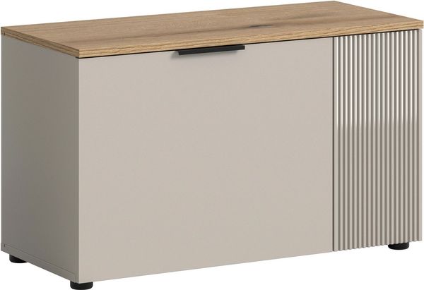 Home affaire Sitzbank EDIL, Breite 80cm, 2 Türen, 4 Fächer (1-St, moderne Farbkombination, Platz für ca. 6 Paar Schuhe), Garderobenbank, Bank, Flurbank, Schuhbank, Dielenbank