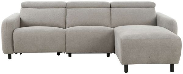 OTTO home Ecksofa SKAANE Struktur, L-Form, 274 cm, manuelle/elektrische Relaxfunktion, rundes Design, Kopfteilverstellung, Federkernpolsterung