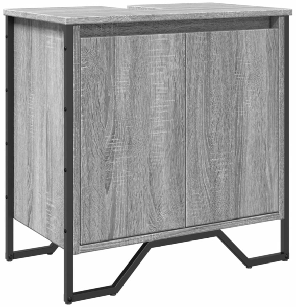 vidaXL Waschbeckenunterschrank Grau Sonoma 60x35x60 cm Holzwerkstoff 848657