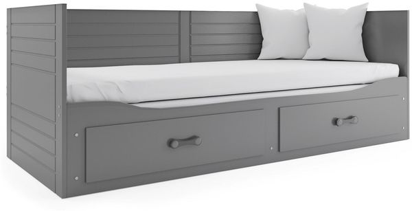 BMS Jugendbett Hermes Graphit mit Bettkasten und 2 Matratzen