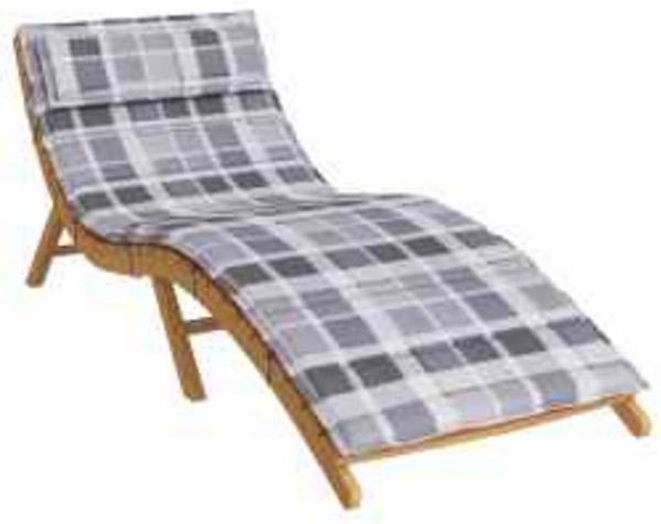 vidaXL Sonnen-Lounger Kissen Grau 180 x 60 x 4 cm Oxford-Stoff 361866
