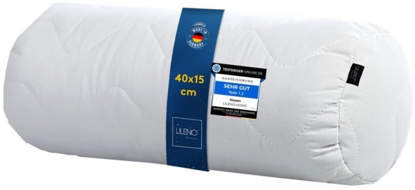 LILENO HOME Kopfkissen - gestepptes Kissen in verschiedenen Größen - Made in Germany, Füllung: 100% Polyester, Rückenschläfer, Seitenschläfer, Bauchschläfer, Spar-Set, 2er Set, Nackenrolle 15x40 cm, allergikergeeignetes Nackenkissen