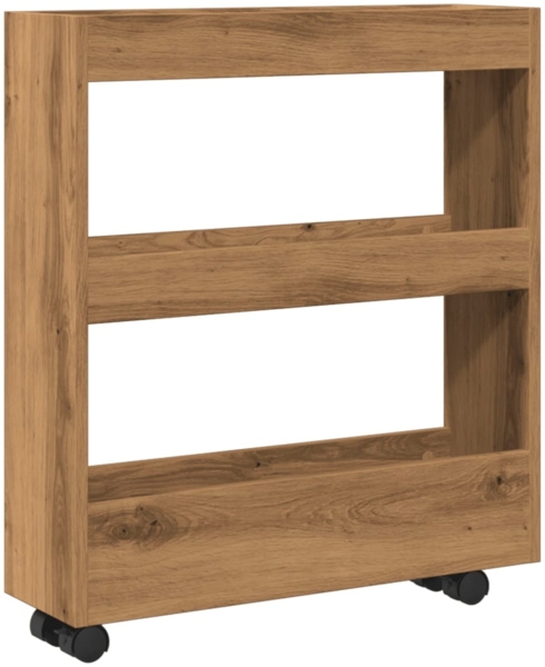 vidaXL Aufbewahrungswagen Schmal 3 Etagen Artisan-Eiche Holzwerkstoff 855249