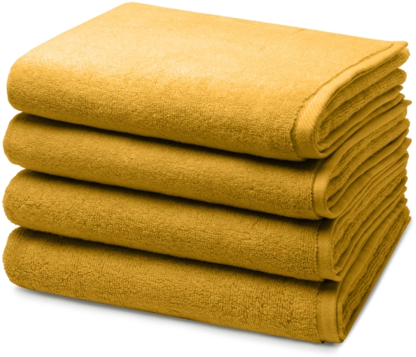 Ross Sensual Skin 4 tlg. Frottier-Set - 4 X Handtuch (50 X 100cm) - 500 g/m2 - Senf