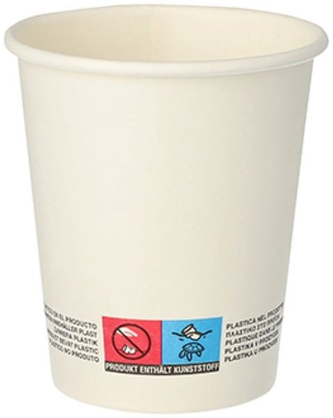 50 Trinkbecher, Pappe "To Go" 0,2 l Ø 8 cm · 9,2 cm weiss