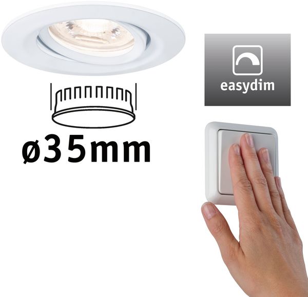 Paulmann No. 92970 Einbauleuchte Nova mini Plus EasyDim schwenkbar 4,2W 2.700K Weiß matt