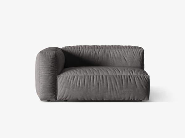 Micadoni Eckmodul Martina 1-Sitzer Groß Links Samt Grau