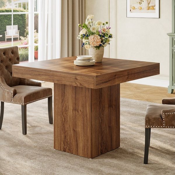 Tribesigns Esstisch Quadratischer Küchentisch für 4 Personen, 100 cm Holz Esszimmertische