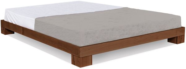 Marior HOME 'CUBE' Doppelbett, 160x200, Buchenholz, Nussbaum