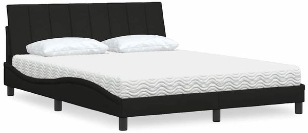 vidaXL Bett mit Matratze "Hanko" Schwarz 160x200 cm Stoff 3310540
