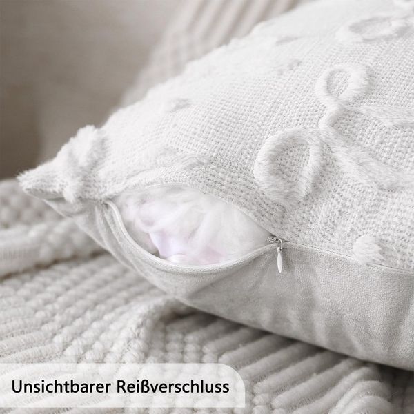 CLTYQ Kissenbezug Dekorative Kissenbezüge mit Schleife, Weihnachtskissenbezüge 45x45 cm, (2 Stück), weicher Plüsch, für Bett, Sofa, Couch, Wohnzimmer