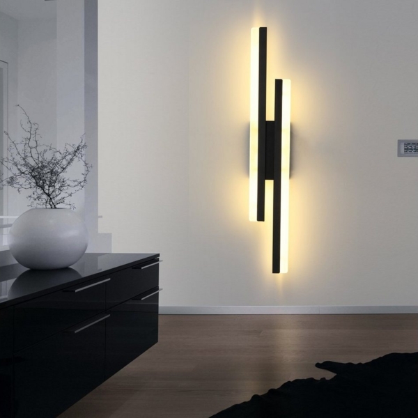 WILGOON LED Wandleuchte 16W 18W Dimmbare LED Wandleuchte Modern Innen 3 Farben LED Wandlampe, LED fest integriert, Warmweiß, Kaltweiß, Tageslichtweiß, LED Wandlampe Innen für Schlafzimmer, Arbeitszimmer, Flur Bild 2