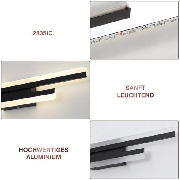 WILGOON LED Wandleuchte 16W 18W Dimmbare LED Wandleuchte Modern Innen 3 Farben LED Wandlampe, LED fest integriert, Warmweiß, Kaltweiß, Tageslichtweiß, LED Wandlampe Innen für Schlafzimmer, Arbeitszimmer, Flur Bild 4