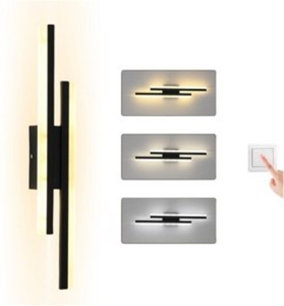 WILGOON LED Wandleuchte 16W 18W Dimmbare LED Wandleuchte Modern Innen 3 Farben LED Wandlampe, LED fest integriert, Warmweiß, Kaltweiß, Tageslichtweiß, LED Wandlampe Innen für Schlafzimmer, Arbeitszimmer, Flur Bild 6