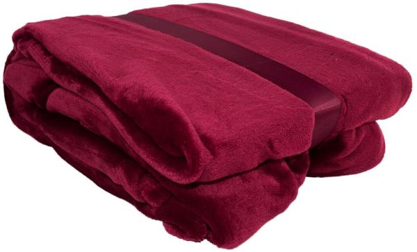 Flanell Kuscheldecke mit Ärmeln & Tasche 145x195cm Wohndecke 4 Farben Couchdecke bordeaux