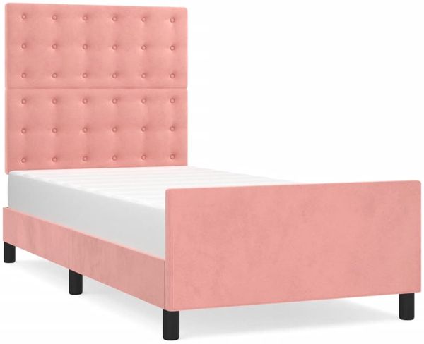 Einzelbettgestell Design für Erwachsene mit Kopfteil Rosa 100x200 cm Samt d3199e