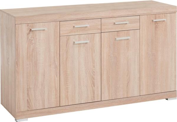 FMD Möbel - BRISTOL 4 XL - Kommode m. 4 Türen u. 2 SK - melaminharzbeschichtete Spanplatte - Eiche Nb - 160 x 89,9 x 49,9cm