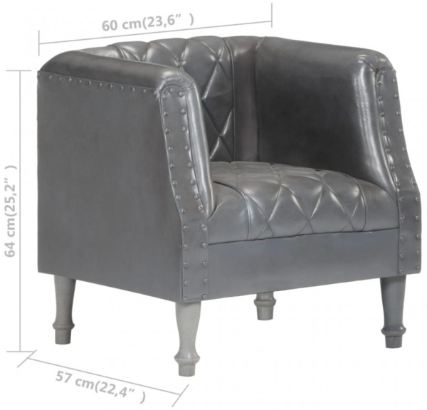 vidaXL Sessel Grau Echtes Ziegenleder 286618 Bild 7