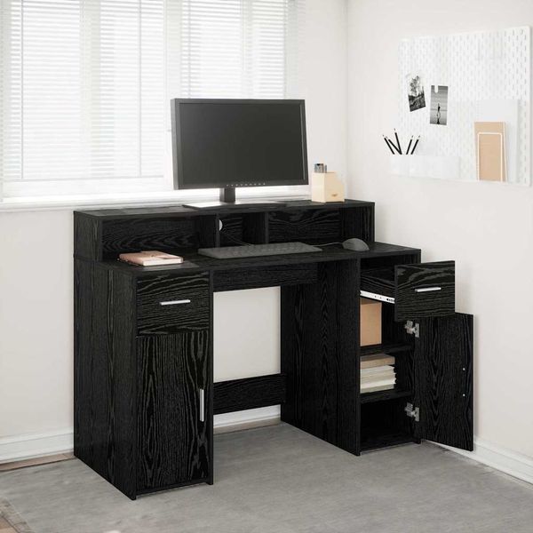vidaXL Schreibtisch Schwarze Eiche 120 x 55 x 91 cm Holzwerkstoff 3365609