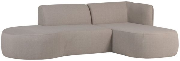 Gartenecksofa Chaiselongue Chios - Polyolefin-Stoff Beige, Rechts