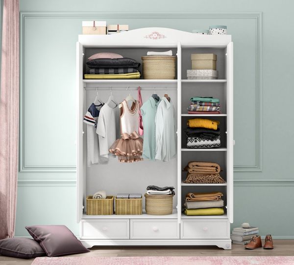 Möbel-Zeit Kleiderschrank RUSTIK, 3-türig, mit Spiegel