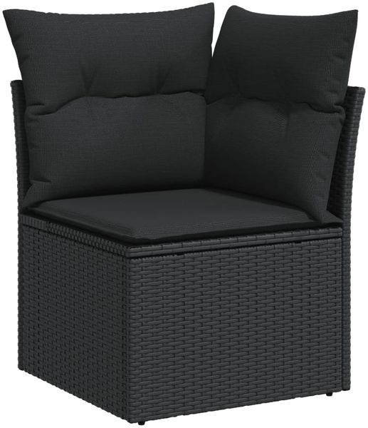 vidaXL 10-tlg. Garten-Sofagarnitur mit Kissen Schwarz Poly Rattan 3327079 Bild 4